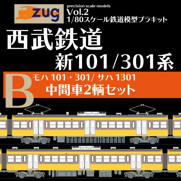 Zug1/80プラキット 西武鉄道新101/301系【B】中間車２輌セット あまぎモデリングイデア